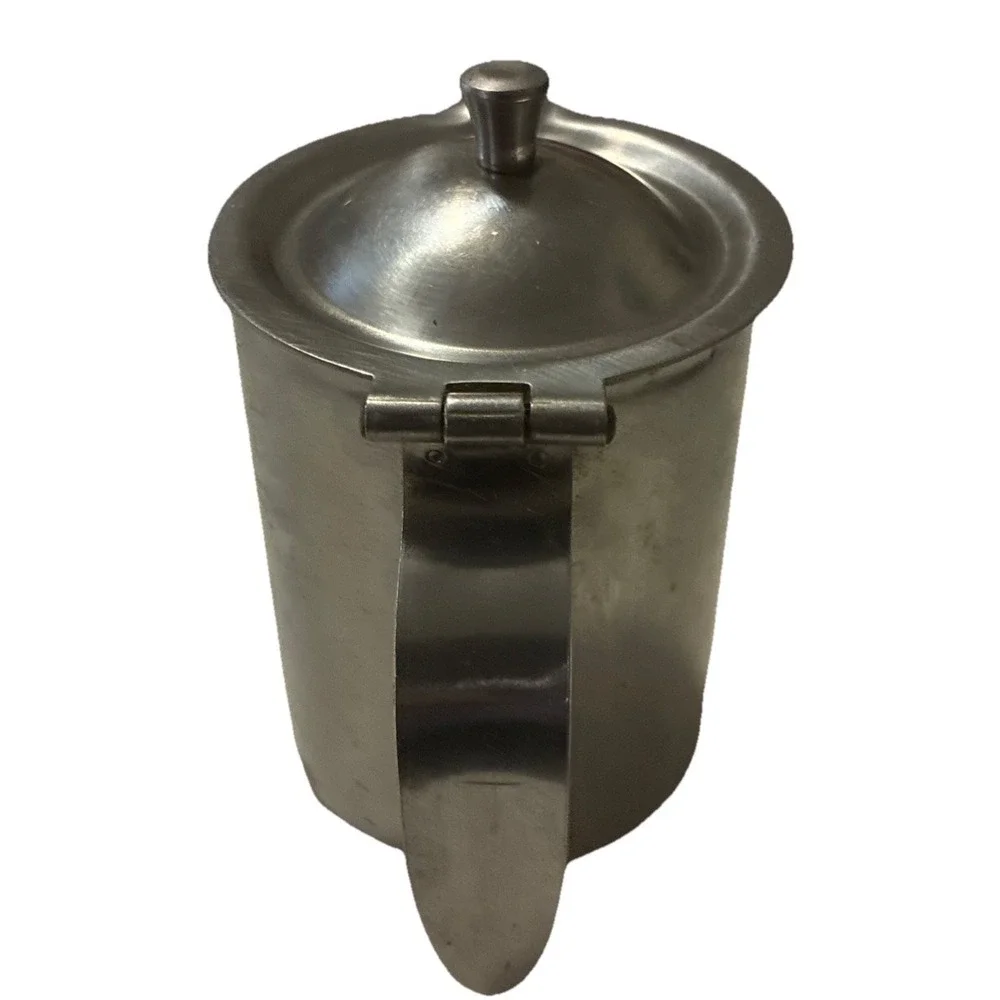 Vintage Bloomfield Industries Creamer Stainless Steel Hinged Lid 4x3